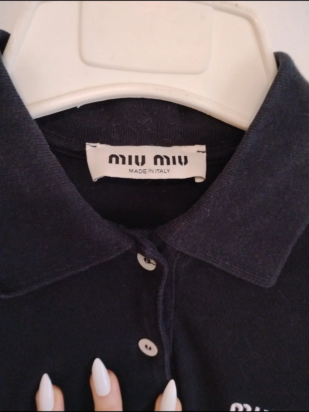 Miu Miu Navy Short Sleeve Polo Authentic Small - Picture 2 of 4